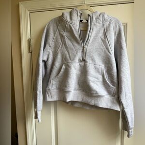 Cozy Gray Women's Half-Zip Hoodie